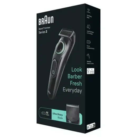 Braun Hair Clipper BT3421 Beardtrimmer black Schwarz (447917) Фото num