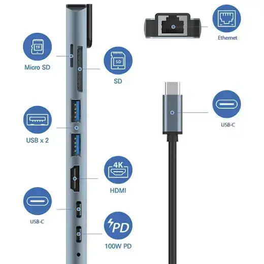 Araree Multi Hub 8w1 AM81 black AR60-01379A Фото num