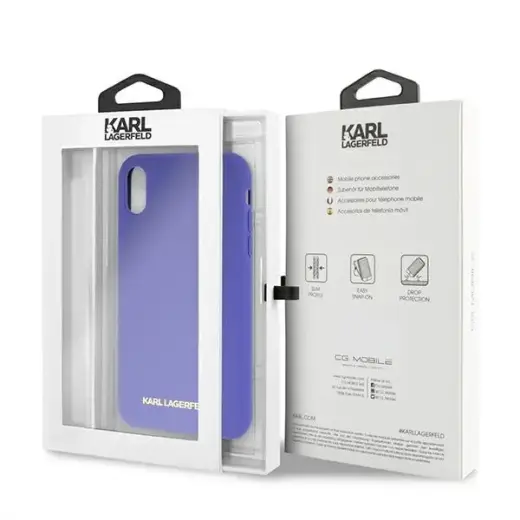 Karl Lagerfeld KLHCI61SLVOG iPhone  Xr  hardcase fioletowy|violet Silicone Фото num