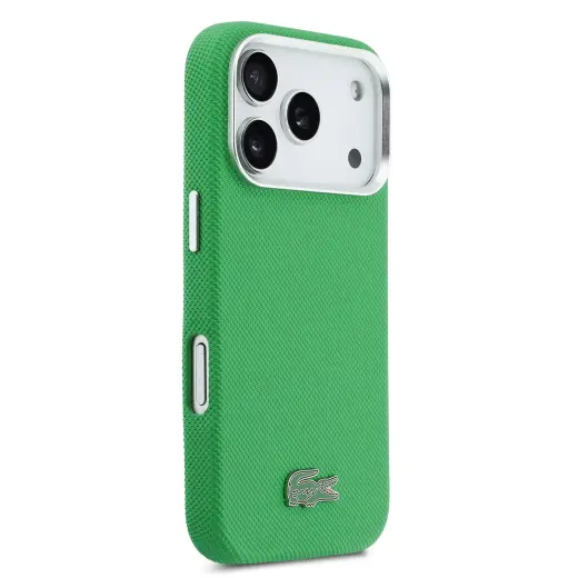 Lacoste Iconic Petit Pique Metal Logo MagSafe Case for iPhone 17 Pro Green Foto 3