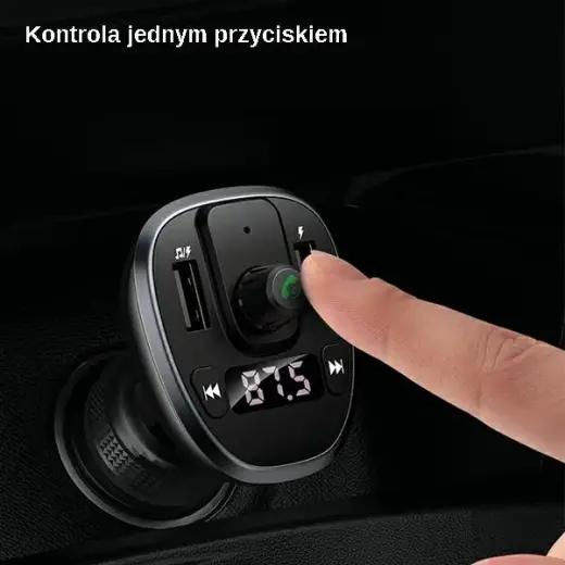 USAMS Zestaw głośnomówiący C21 z transmiterem FM, Bluetooth 5.0, MP3, 2xUSB 3,4A czarny|black CC115GC01 (US-CC115) Photo