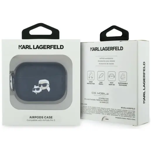 Case Karl Lagerfeld Monogram Karl & Choupette Head for AirPods Pro 3 black Foto 4