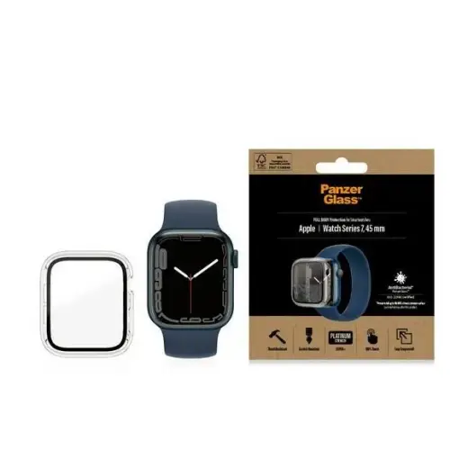PanzerGlass Full Body viedpulksteņa maciņš (apvalks) priekš Apple Watch 7/8 (45 mm) | caurspīdīgs