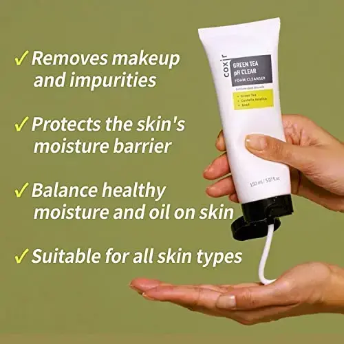 COXIR - Green Tea PH Clear Foam Cleanser - 150ml Photo