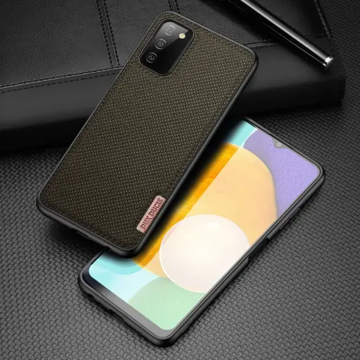 Dux Ducis Fino case covered with nylon material for Samsung Galaxy A03s green Photo