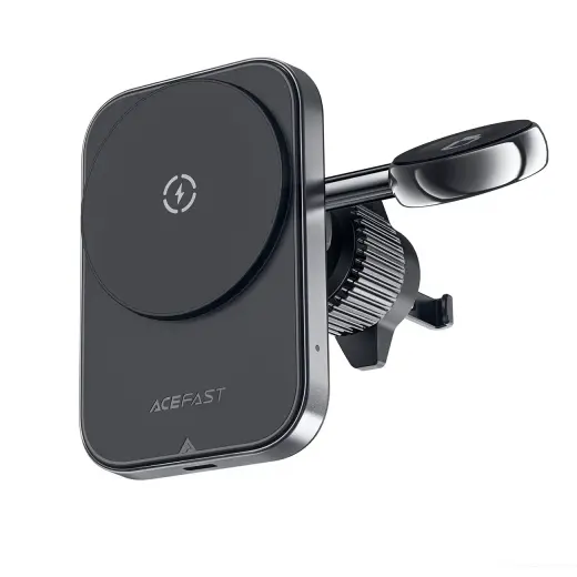 Acefast D18 car holder with MagSafe | Qi inductive charger + USB-A USB-C cable - black Photo