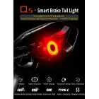 Rockbros Q5 Rear Bike Light with Intelligent Stop System - Black Foto 8