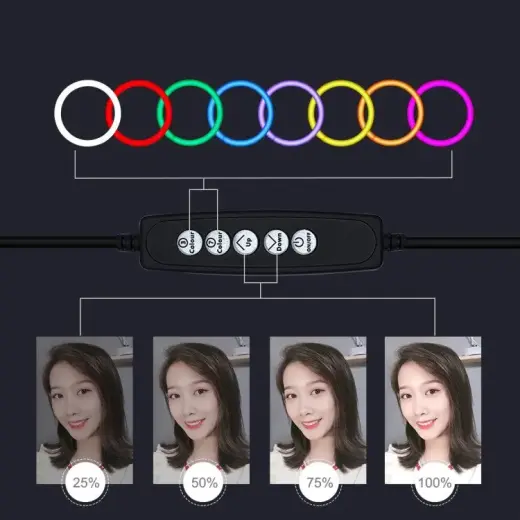 Универсальная лампа Puluz для блогов и стриминга + штатив 1.1м Фото num