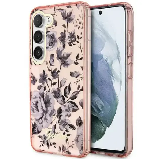 Guess GUHCS23MHCFWSP S23+ S916 różowy|pink hardcase Flower Collection Фото num