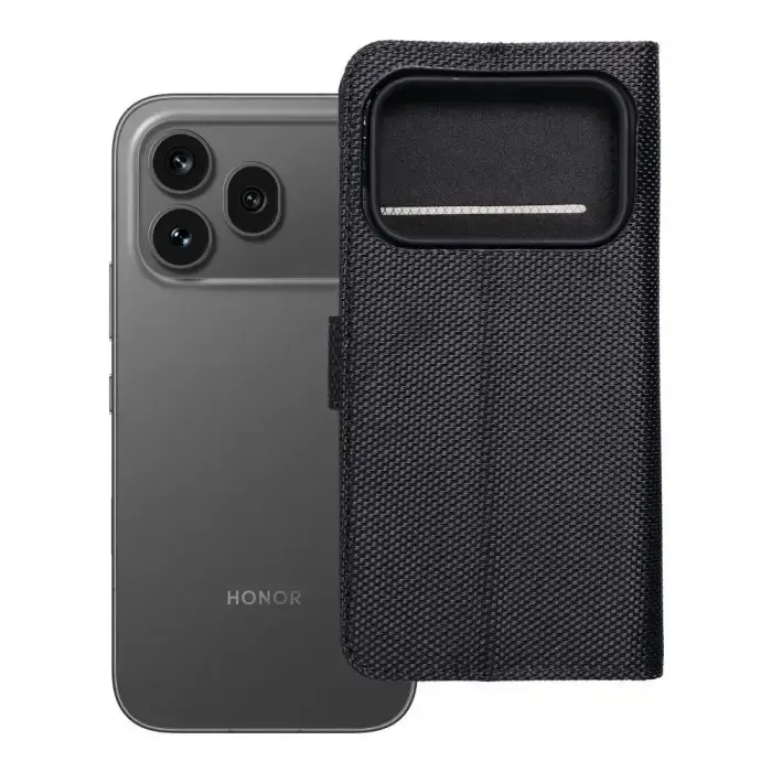 Flip case for Honor 600 PRO 4Card RFID anti-theft tech fabric black