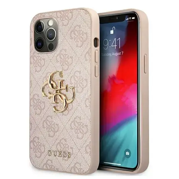 Guess GUHCP12M4GMGGR iPhone 12/12 Pro 6,1" szary/grey hardcase 4G Big Metal Logo