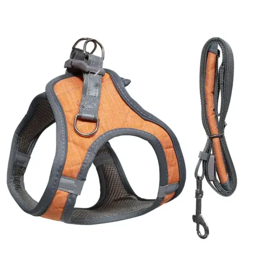 Krūšu siksna suņiem, L izm., 56-64cm, oranža Foto 1