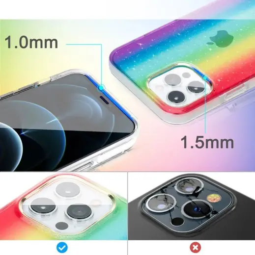 Kingxbar Ombre Case Back Cover for iPhone 12 Pro Max multicolour Photo