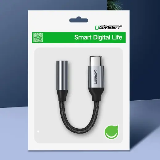 Ugreen 3,5 mm mini jack uz USB Type C austiņu adapteris 10cm pelēks (30632) Foto 11