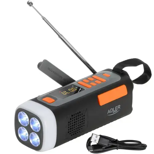 Adler AD 1920 Pārnēsājams radio-lukturis ar dinamo funkciju