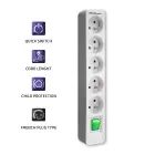 Qoltec Power strip | 5 sockets | 1.8m | White-grey Foto 4