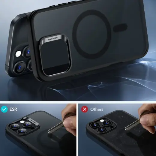 ESR Classic Hybrid HaloLock MagSafe ekrāna aizsargstikls priekš iPhone 16 Pro Frosted Black Foto 5