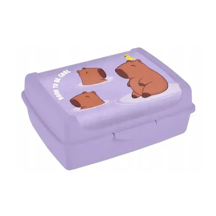 Food storage container deco-click-box midi 1L Carla “Capybara” 17x13x7cm soft purple