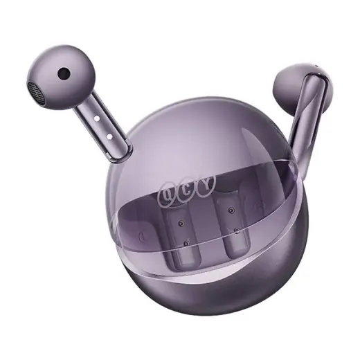 TWS QCY AilyBuds Clear T32 Headphones (purple) Foto 3