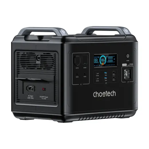 Choetech BS006 Super Mini внешний аккумулятор (powerbank) | 1997Wh | 2000W | USB-A, USB-C, AC, Авто, XT60, DC | LED фонарик | черный Фото num