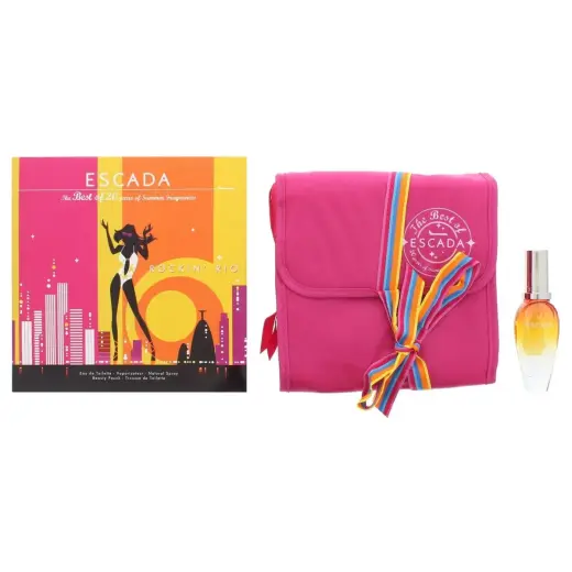 Set Escada: Rockin' Rio, Eau De Toilette, For Women, 30 ml + Escada, GWP Textile Pouch, Pink