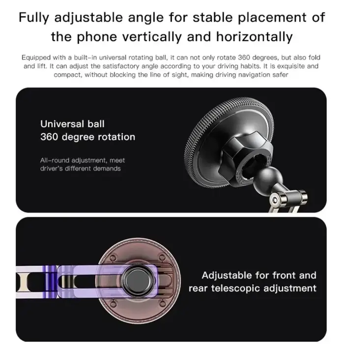 Magnetic car phone holder compatible with Magsafe Forcell F-Grip IronSecure windshield / dashboard black Photo