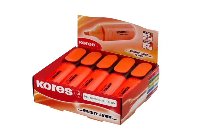 Teksta marķieris KORES BRIGHT LINER oranžs Foto 6