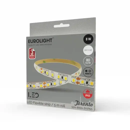LED juosta Toronto Epistar 2835 8W 4000K IP65 by silicon 60LED/m 5m Eurolight Foto 2
