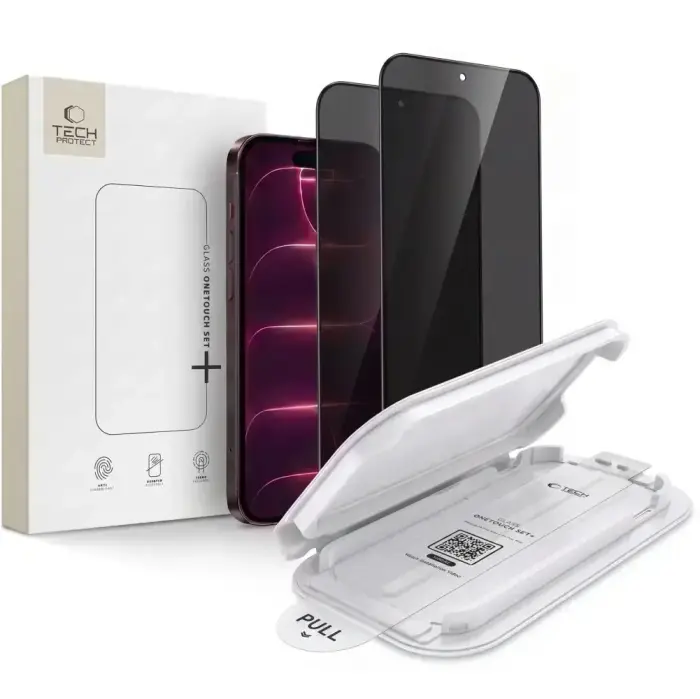 Tech-Protect OneTouch Set Spy+ tempered glass for phone iPhone 18 Pro Max (privacy effect) (2 pcs.)