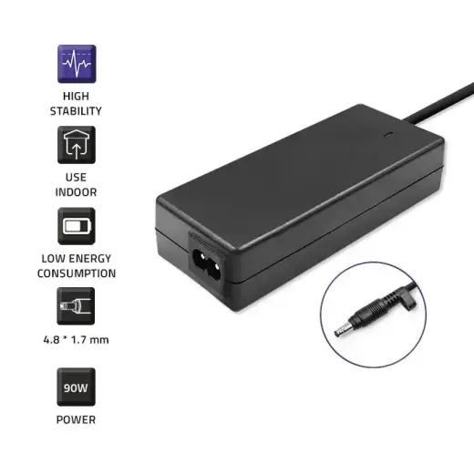 Qoltec Power adapter for laptop HP Compaq 90W | 19V | 4.74A | 4.8*1.7 | +power cable Photo
