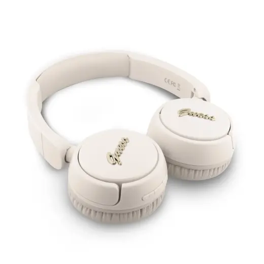 Guess Script Metal Logo Wireless Headphone Beige