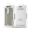DKNY PU Leather Checkered Pattern Magsafe Case for iPhone 15 Pro Max Beige — Foto 5