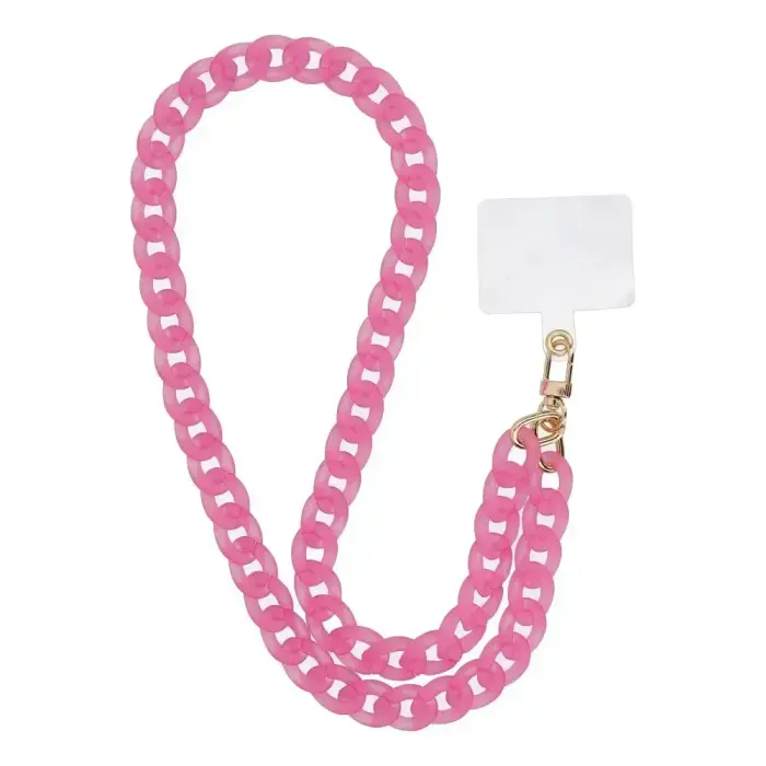 PANAMA LONG Phone lanyard, Phone pendant / cord length 80cm (40cm in the loop) / on neck - pink