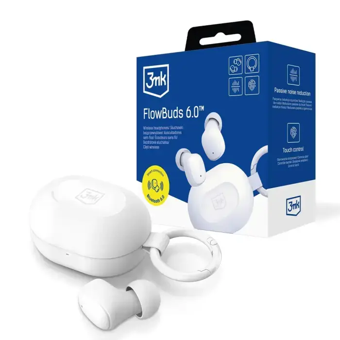 TWS 3mk FlowBuds 6.0 Wireless Headphones - White