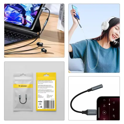 Wozinsky WALJ-01 Lightning adapter - 3.5mm mini jack - black Foto 2
