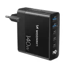 GaN Wozinsky CGWCB 140W Wall Charger 3 x USB-C / 2 x USB-A - Black Foto 1