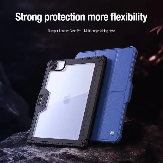 Nillkin Bumper PRO Protective Stand Case Multi-angle for iPad Pro 12.9 2020|2021|2022| Air 13 2024|2025 Sapphire Blue Photo