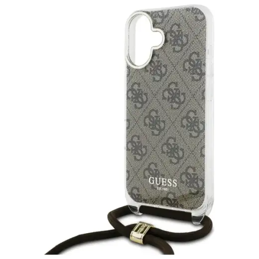 Guess GUHCP16SHC4SEW iPhone 16 6.1"       brązowy|brown hardcase Crossbody Cord 4G Print Фото num