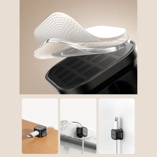Joyroom JR-ZS368 magnetic cable organizer - black (6 pcs.) Фото num
