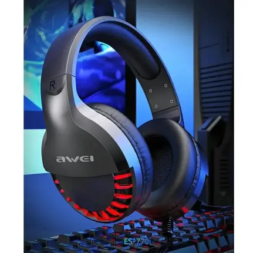 AWEI słuchawki gaming ES-770i nauszne gamingowe z mikrofonem czarny|black Foto 3