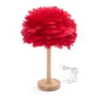 Table lamp bedside feather Art Deco red CBDPH — Foto 1