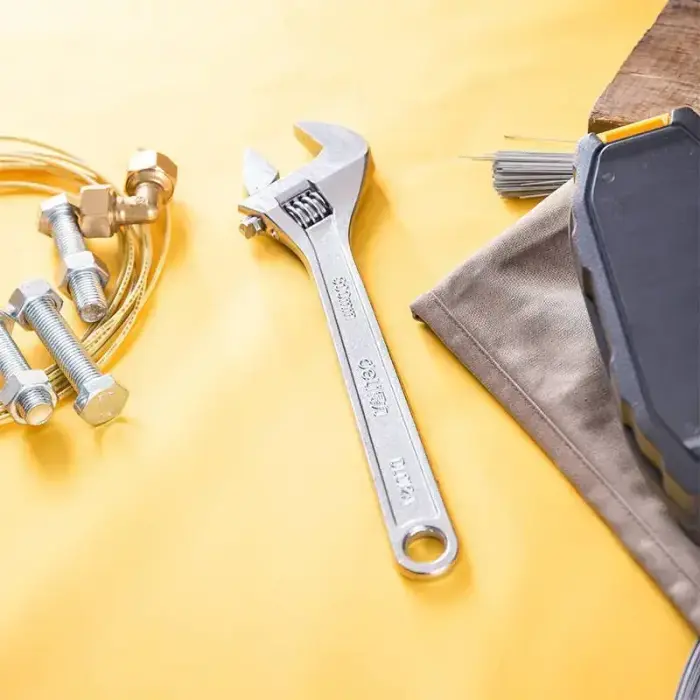 Регулируемый гаечный ключ 12" Deli Tools EDL012A (серебристый) Фото num