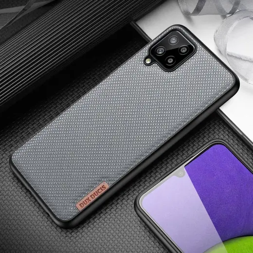 Dux Ducis Fino case covered with nylon material for Samsung Galaxy A22 4G black Photo
