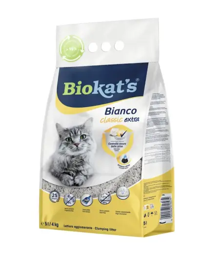 Smiltis kaķu tualetēm - Biokats Bianco Extra 5 L Photo
