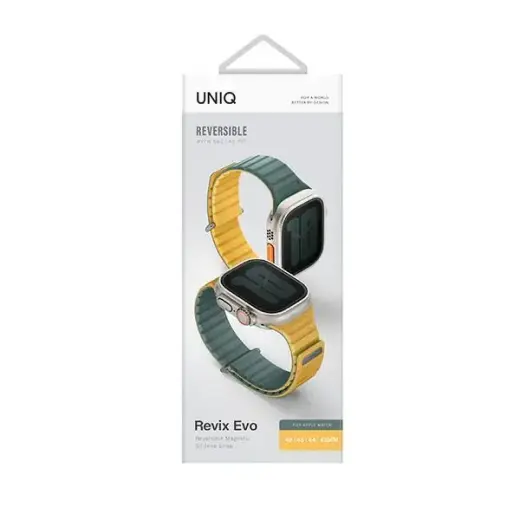 Uniq Revix Evo Magnetic Strap for Apple Watch 42 | 44 | 45 | 49 mm - Green-Yellow Foto 6