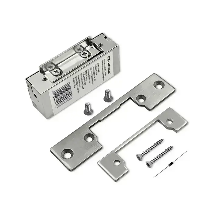 Qoltec Electric strike With lock and memory + mounting plate | 12V | Stainless steel Foto 2
