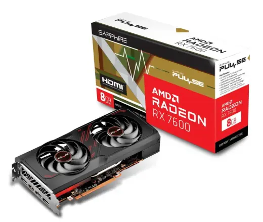 SAPPHIRE PULSE AMD Radeon RX 7600 GAMING OC 8G Graphics Card