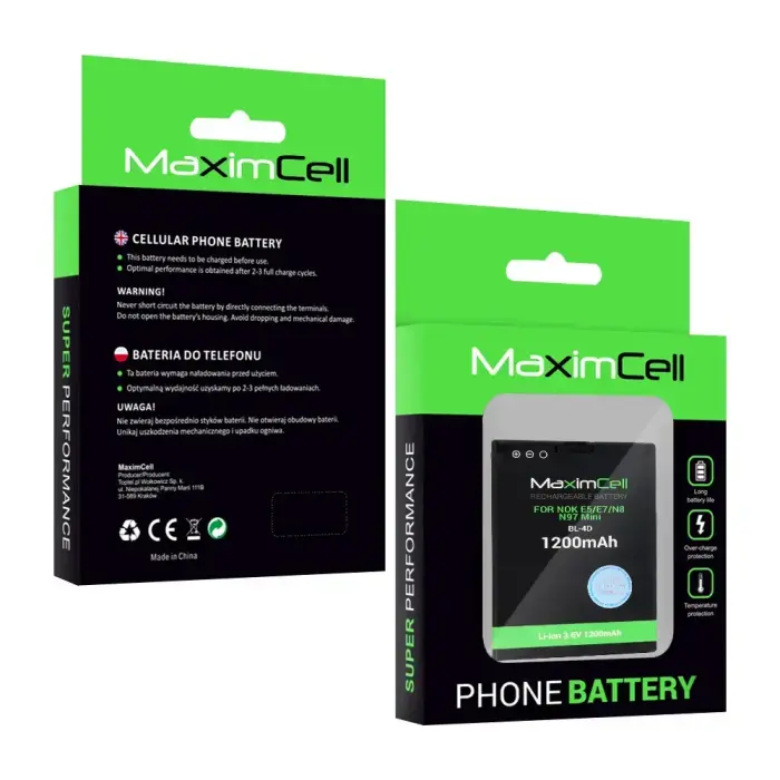 Maximcell Battery for Nokia E5/E7/N8/N97 Mini (BL-4D) 1200mAh Li-ion Photo