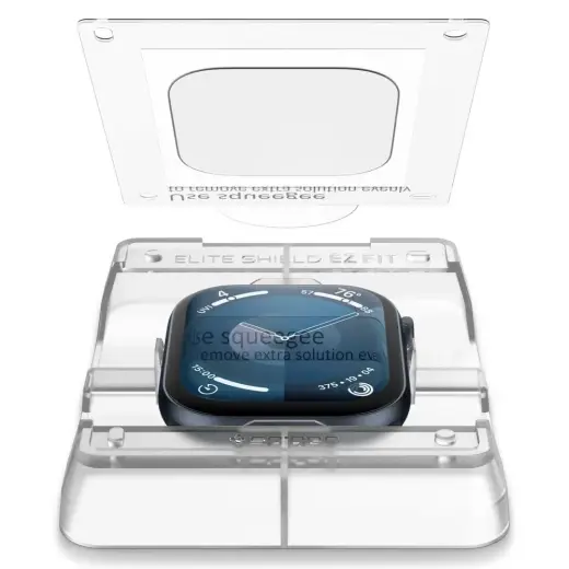 Spigen Elite Shield âEZ FITâ Hybrid Glass 2-PACK for Apple Watch 10 (42MM) - Clear Фото num