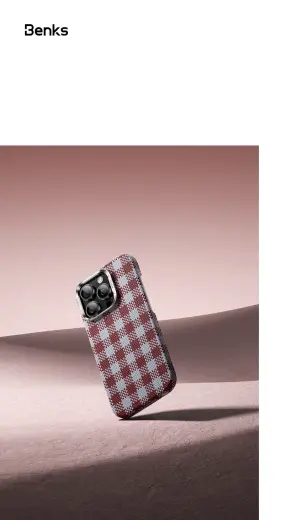 Benks Magnetic Armor Vichy Kevlar phone case for iPhone 16 Pro red Photo